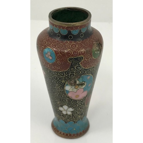 567 - SMALL CLOISONNE VASE, approx. 9 cm