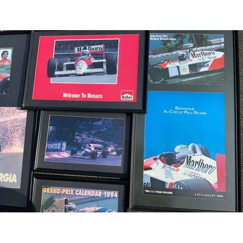 42 - QUANTITY OF FORMULA 1 RELATED FRAMED WALL POSTERS