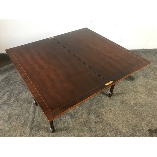 315 - INLAID MAHOGANY TEA TABLE, APPROX 77 x 41 x 57 cm (when folded away)