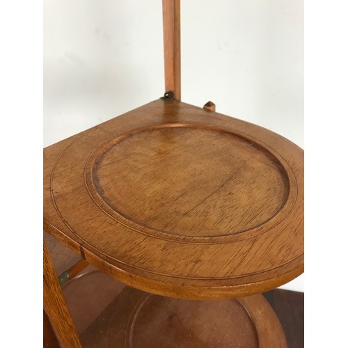 375 - INLAID MAHOGANY CAKE STAND