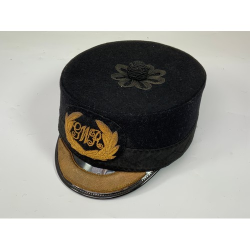 258 - PILLBOX HAT, WITH (GREAT WESTERN RAILWAY) GWR BADGE & BRAIDING, SOME RESTORATION, & A WAISTCOAT HAVI... 