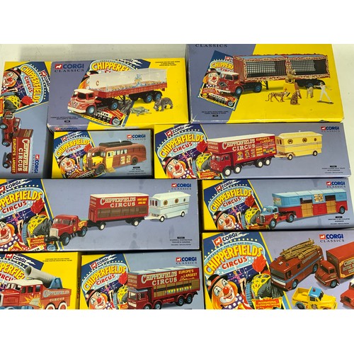 211 - CORGI CHIPPERFIELD CIRCUS COLLECTION, 16 BOXED MODELS INC. 17801 SCAMMEL, 11201 ERF, 14201 FODEN, 31... 