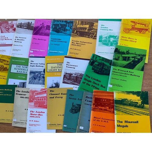 241 - RAILWAY BOOKS - OAKWOOD PRESS, 125 COPIES OF A GOOD SELECTION OF MIXED RAILWAY LOCATIONS & COMPANIES... 