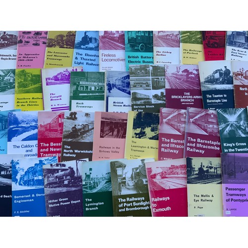 241 - RAILWAY BOOKS - OAKWOOD PRESS, 125 COPIES OF A GOOD SELECTION OF MIXED RAILWAY LOCATIONS & COMPANIES... 