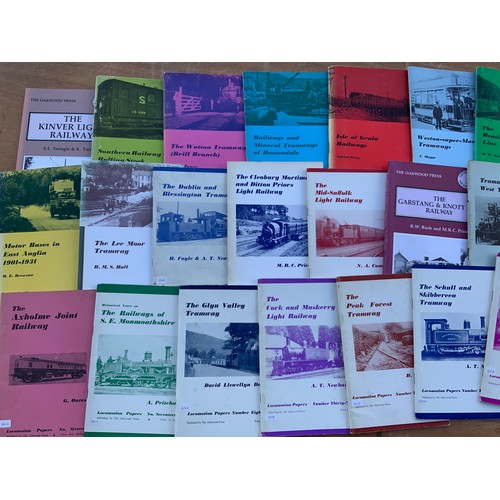 241 - RAILWAY BOOKS - OAKWOOD PRESS, 125 COPIES OF A GOOD SELECTION OF MIXED RAILWAY LOCATIONS & COMPANIES... 