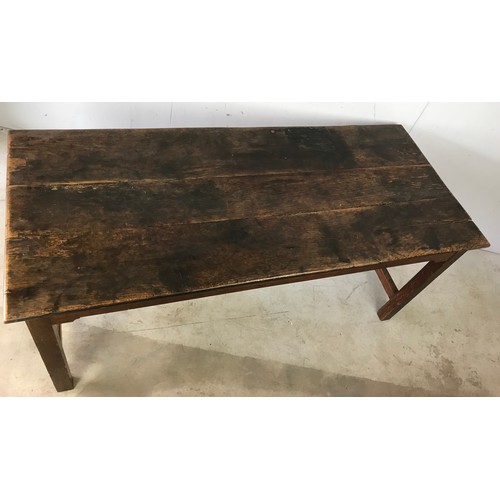 251 - PLANK TOP OAK AND ELM REFECTORY TABLE