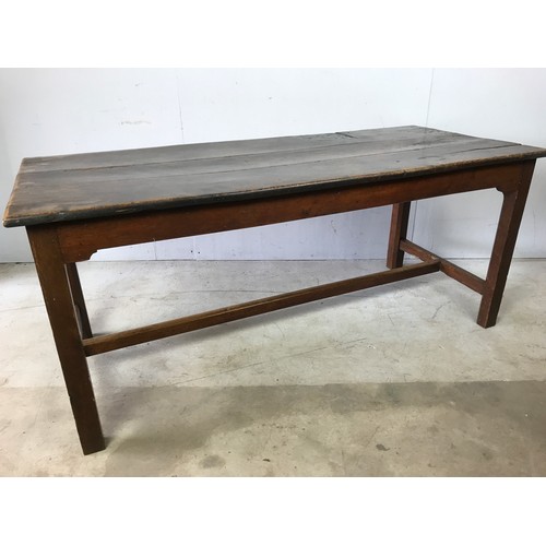 251 - PLANK TOP OAK AND ELM REFECTORY TABLE