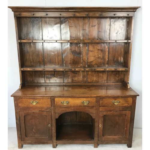 282 - OAK DRESSER WITH PLATE RACK