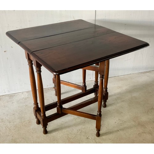 345 - OAK GATE LEG, DROP LEAF TABLE WITH RECTANGULAR TOP