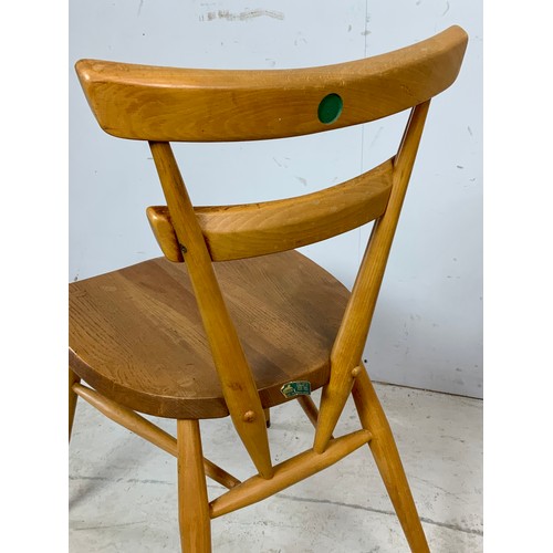 430 - LUCIAN ERCOLANI FOR ERCOL, SET OF 3 STYLISH CHAIRS WITH REMAINS OF PAPER LABELS AND GREEN DOT