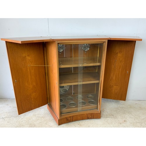 294 - TURNIDGE, STYLISH, LATE CENTURY COCKTAIL CABINET WITH ORIGINAL FITTINGS AND GLASS BACK