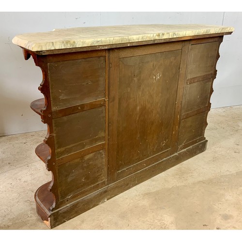 212 - VICTORIAN MARBLE TOP CREDENZA, APPROX. 138 cm