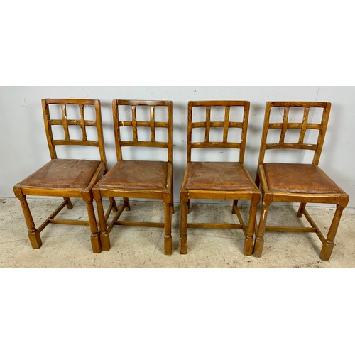 431 - SET OF FOUR STYLISH OAK CHAIRS IN THE ‘MOUSEMAN’ STYLE