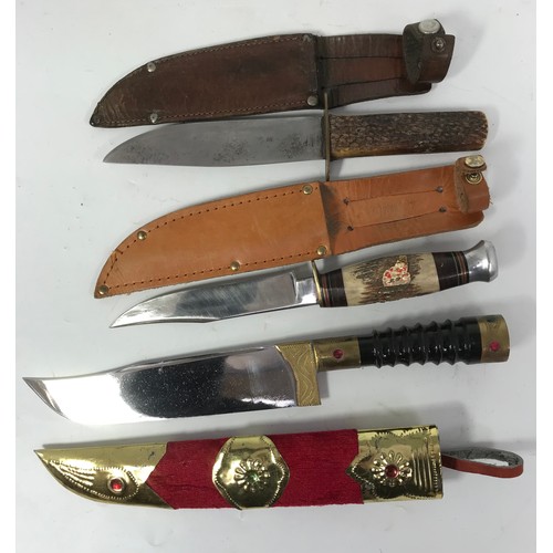 136 - COLLECTION OF 3 KNIVES INC SHEAF / BOWIE KNIFES