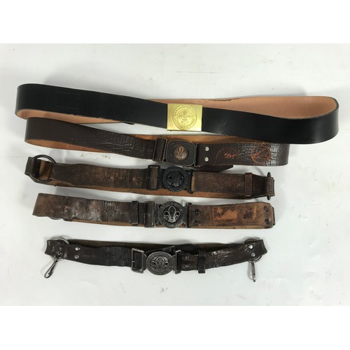 164 - 5 VINTAGE SCOUT BELTS