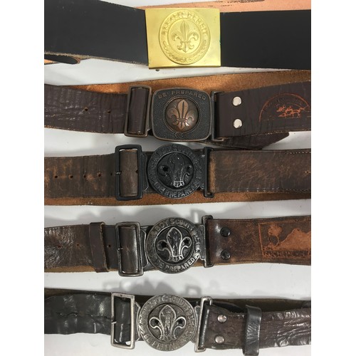 164 - 5 VINTAGE SCOUT BELTS