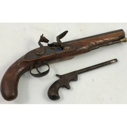 141 - FLINTLOCK PISTOL AND ONE OTHER