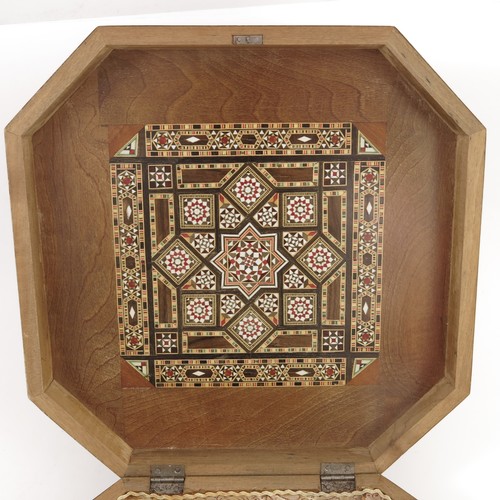 202 - ANGLO INDIAN OCTAGONAL BOX WITH INLAID DECORATION