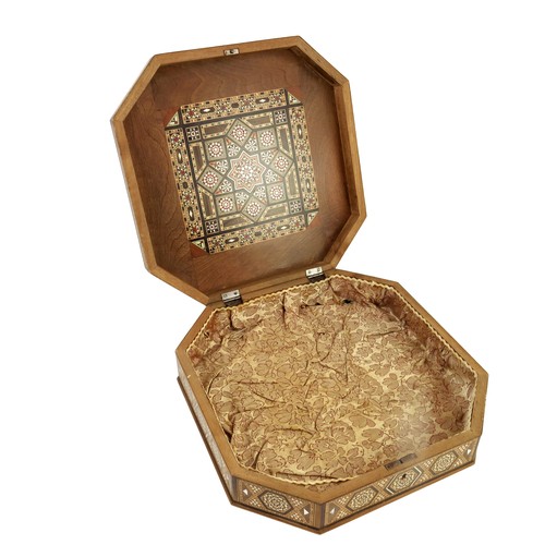 202 - ANGLO INDIAN OCTAGONAL BOX WITH INLAID DECORATION