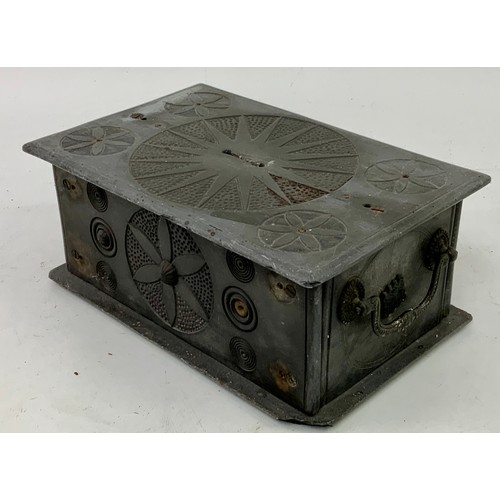 239 - 19TH CENTURY WELSH VERNACULAR FOLK ART SLATE CHEST/ MONEY BOX