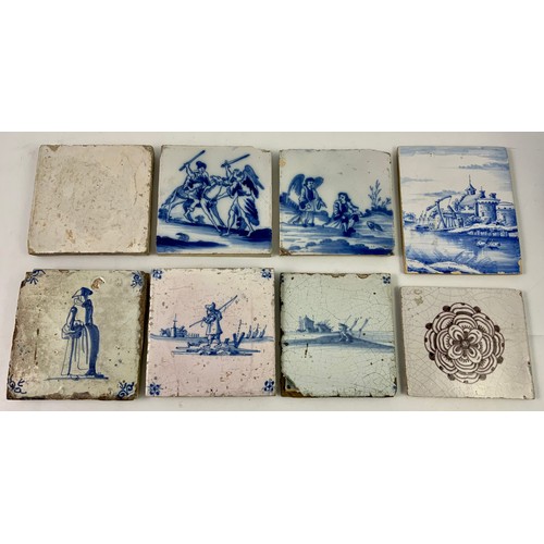 87 - 8 VARIOUS DELFT TILES