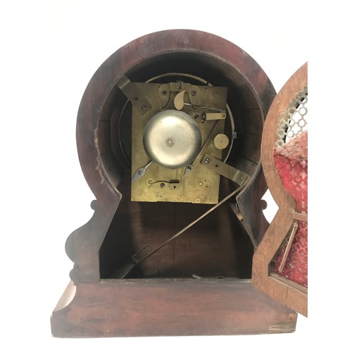 113 - 19th CENTURY ROSEWOOD CASED BRACKET CLOCK WITH A SCROLL SUPPORT AND MOULDED PLINTH, SIGNED W DAVIS &... 