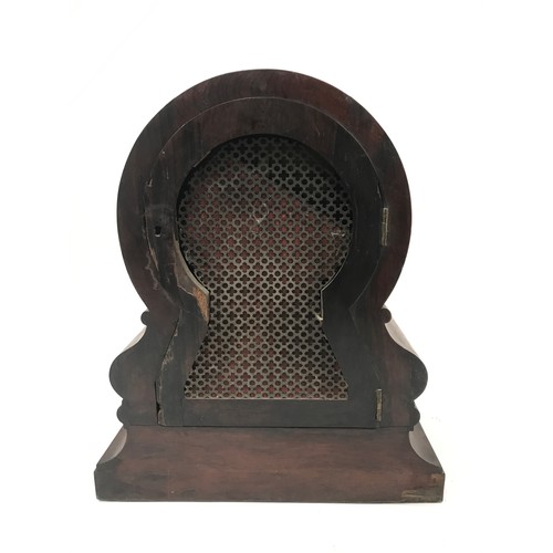 113 - 19th CENTURY ROSEWOOD CASED BRACKET CLOCK WITH A SCROLL SUPPORT AND MOULDED PLINTH, SIGNED W DAVIS &... 