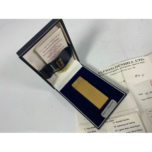 265 - ALFRED DUNHILL CASED LIGHTER, C.1977, XB426, WITH ORIGINAL INVOICE.