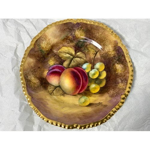 50 - ROYAL WORCESTER HAND PAINTED PLATE, DECORATED FRUIT, SIG J SMITH, APPROX. 6 INCH