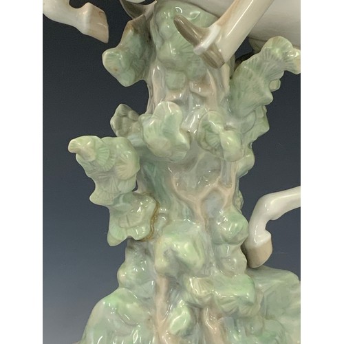 66 - LARGE LLADRO FIGURE OF MAN ON HORSE BACK, approx.48 cm, repair to trunk