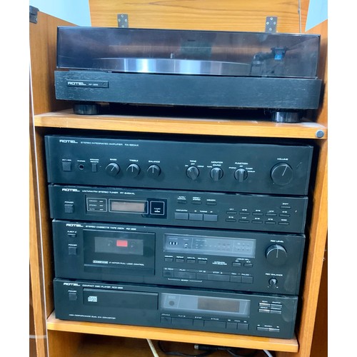 185 - ROTEL RA820AX TURNTABLE AND VARIOUS ROTEL SEPARATES INC. AMPLIFIER, STEREO TUNER, TAPE DECK AND CD P... 