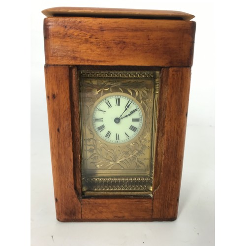 110 - CARRIAGE CLOCK, R & CO FRANCE IN TRAVELING CASE