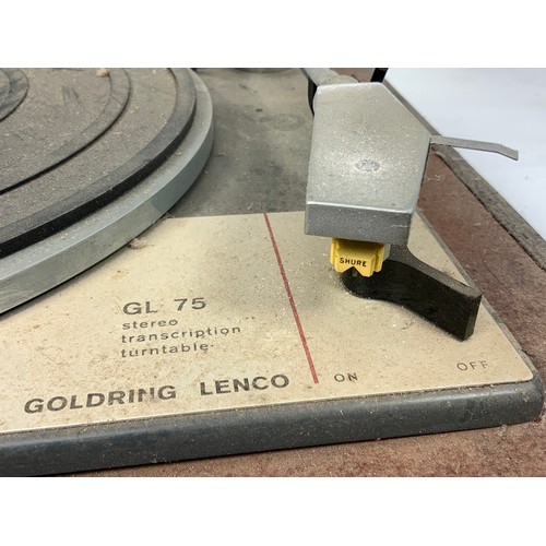 184 - GOLDRING LENCO GL 75 DECK WITH SHURE ARM