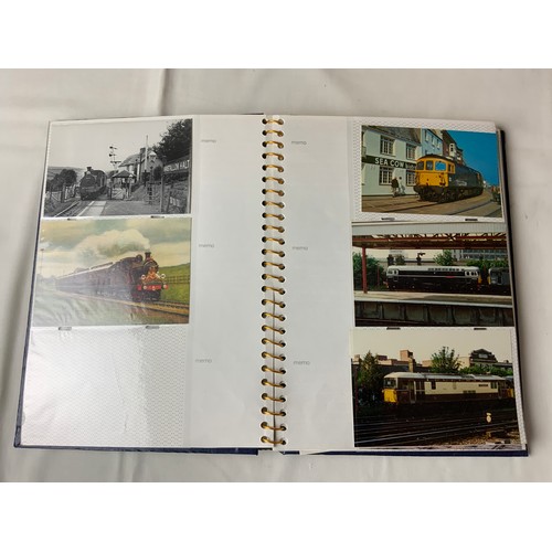 222 - ALBUM OF RAILWAY POSTCARDS & PRESERVATION ERA PHOTOGRAPHS, MOSTLY SR