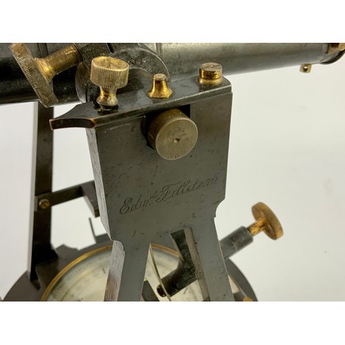 279 - ELLIOTT BROTHERS, LONDON, THEODOLITE IN FITTED CASE WITH CARRYING HANDLES, COMPRISES TELESCOPE AND S... 