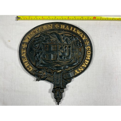 44 - CAST ‘GWR’ RAILWAY CREST