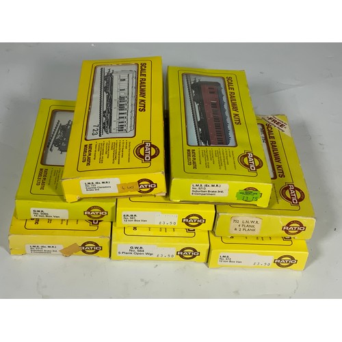 302 - RATIO 8 BOXED KITS, COACHES & WAGONS, LMS, & GWR