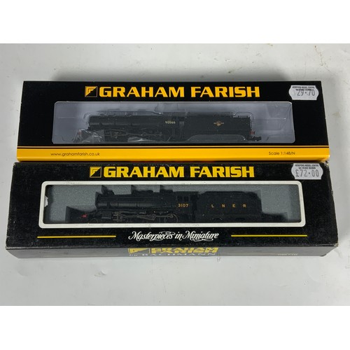 203 - N GAUGE GRAHAM FARISH, 372-426 WD AUSTERITY 90566 6DCC READY, & 372-150 8F / 06 LNER 3107 IN BLACK, ... 