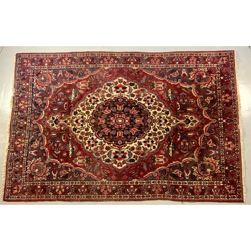 683 - LARGE RED GROUND CARPET, JOLDEN, MADE IN IRAN, APPROX. 309 X 206 cm