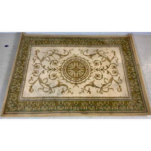 675 - CREAM GROUND RUG APPROX. 194 X 136 cm