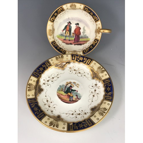 112 - CUP AND SAUCER WITH HAND PAINTED DECORATION