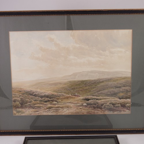 20 - 2 WATERCOLOURS 1 DEPICTING A MOORLAND SCENE THE OTHER A WOODLAND SCENE BOTH WITH INDISTINCT SIGNATUR... 