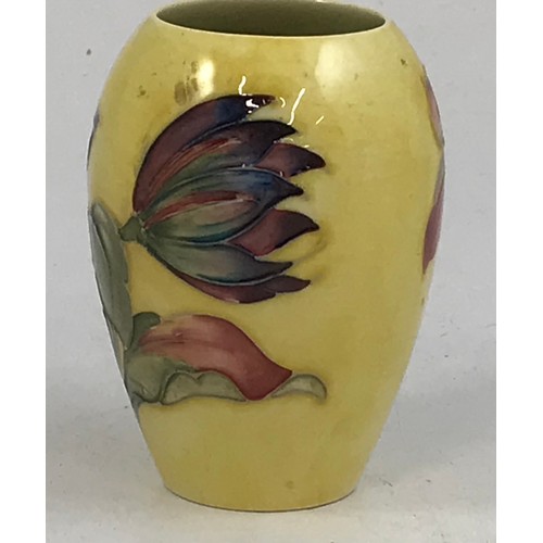 99 - SMALL MOORCROFT YELLOW GROUND VASE 11cm TALL