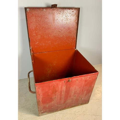 210 - LOCKABLE STEEL STRONG BOX FOR TOOLS OR USE AS A VAN VAULT, approx. 92 cm w excluding handles