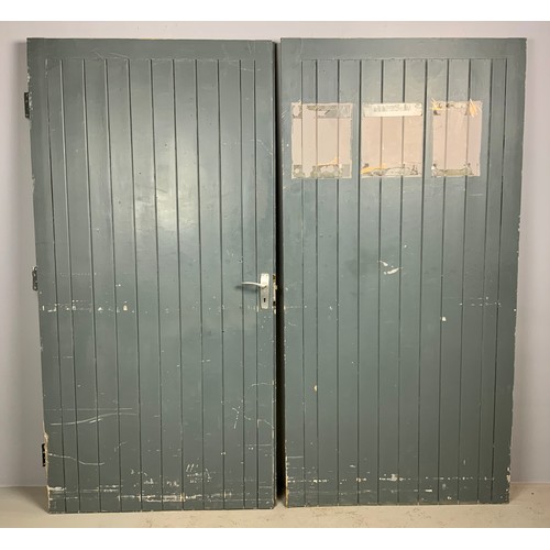 216 - LARGE PAIR WOODEN DOORS, EACH APPROX. 99 X 198 cm