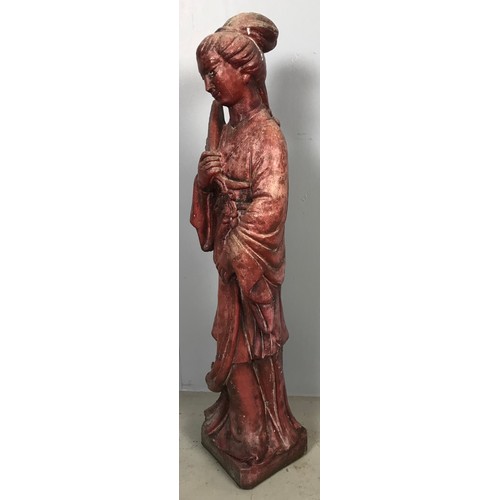 191 - GARDEN  STATUE OF A ORIENTAL LADY 101cm TALL