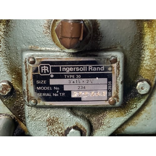 202 - INGERSOLL RAND THREE PHASE COMMERCIAL COMPRESSOR WITH LARGE TANK, APPEARS IN GOOD CONDITION