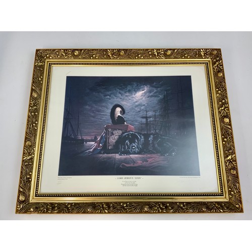 30 - A NICK MC CANN LIMITED EDITION PRINT, LORD BYRON’S LYON, 104/500, T/W A MICK CASSINGTON DOG PRINT