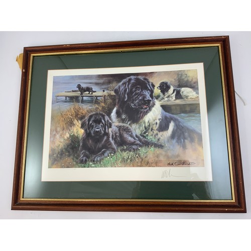 30 - A NICK MC CANN LIMITED EDITION PRINT, LORD BYRON’S LYON, 104/500, T/W A MICK CASSINGTON DOG PRINT