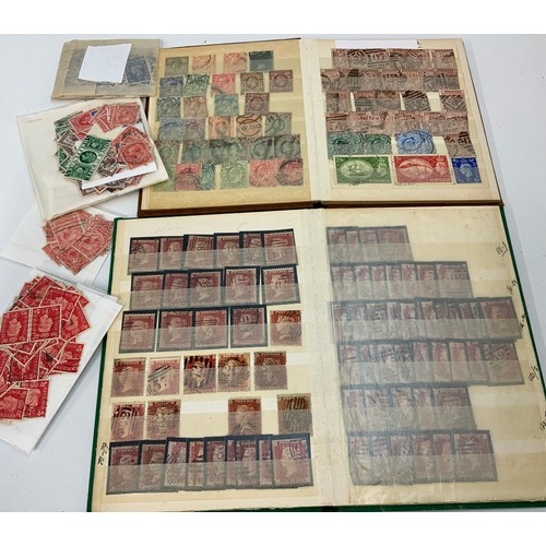 505 - SMALL BOX WITH 2 SMALL OLD STOCK BOOKS PLUS VARIOUS LOTS PRICED TO SELL AT STAMP SALES, QV –QE2 MATE... 